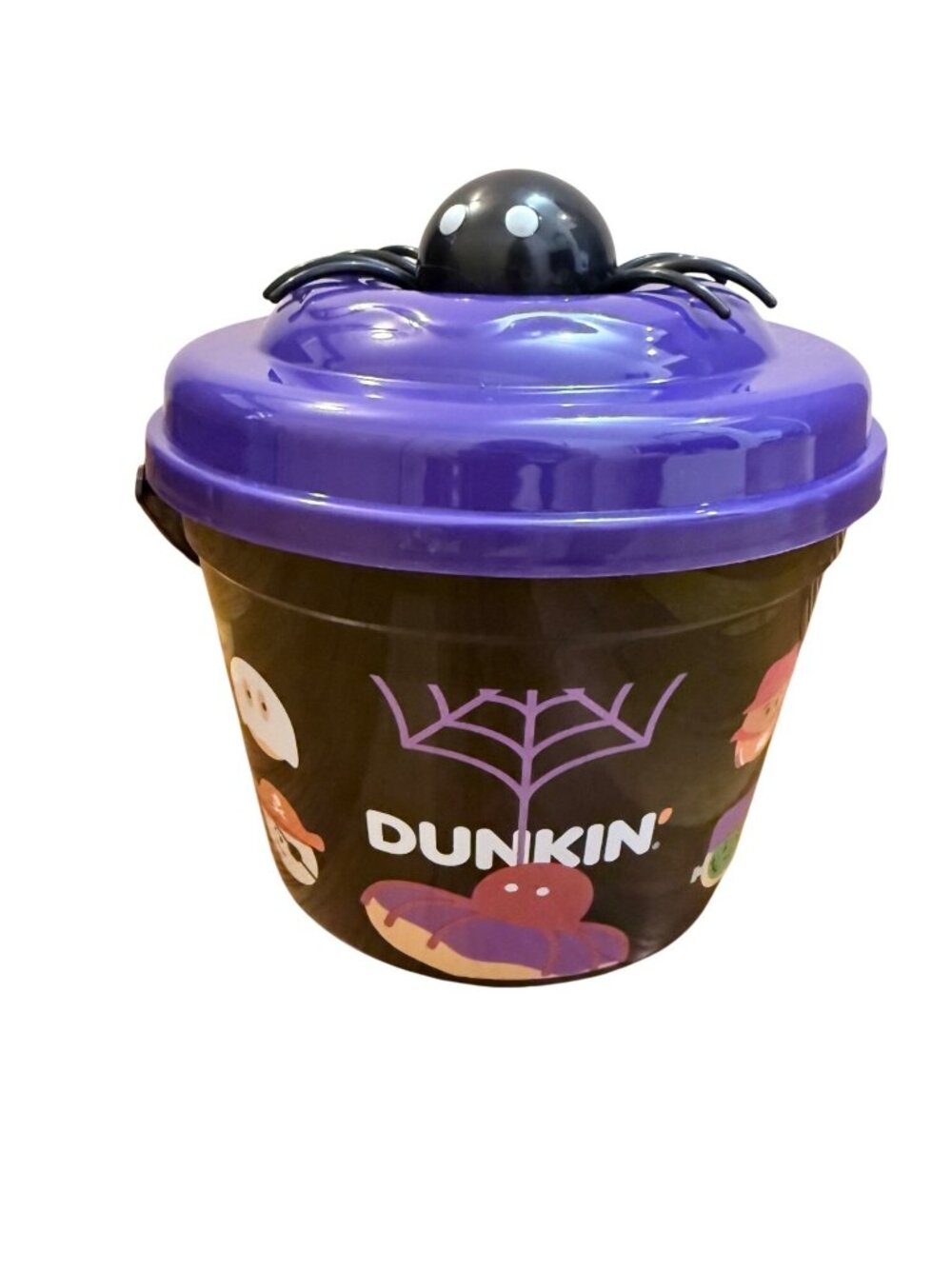 Dunkin Donuts Munchkins Halloween 2025 Bucket Pail Spider Top Limited